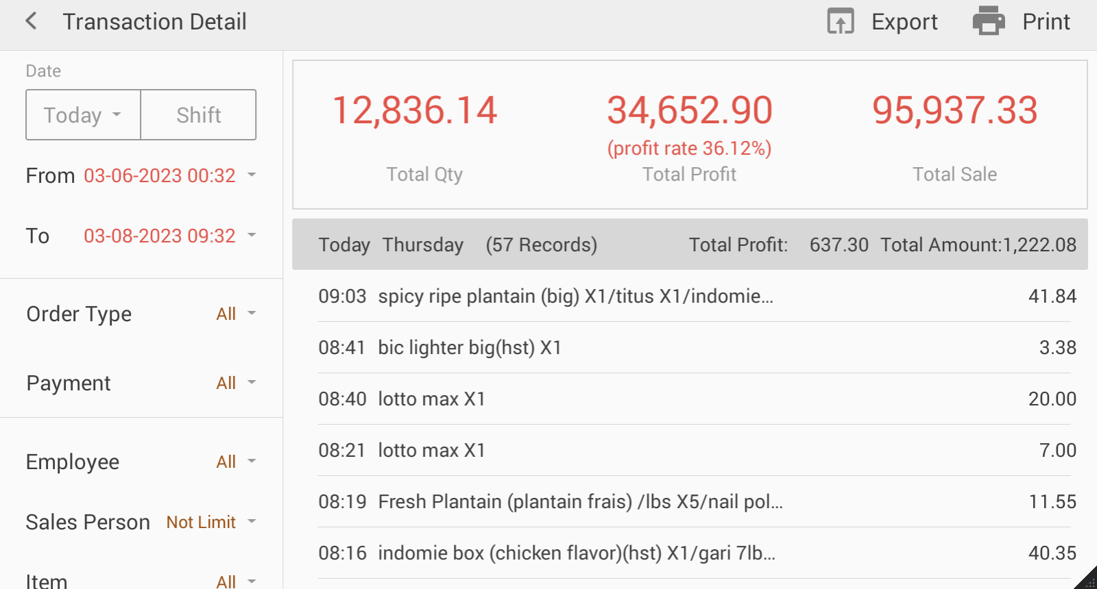 JET retail analytics dashboard